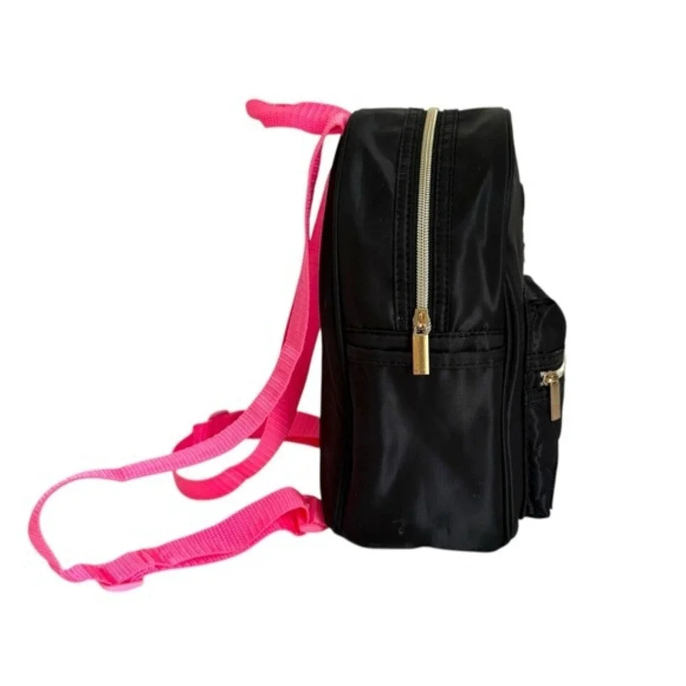 Claire's Checkered Daisy Patch Black Quilted‎ Mini Backpack
